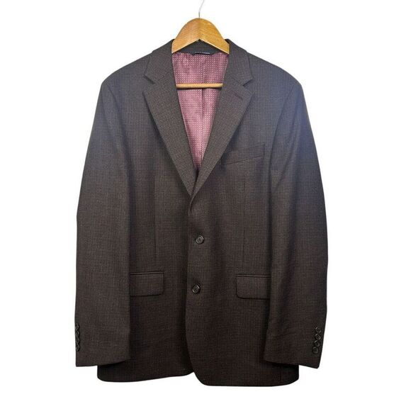 Ralph Lauren Men's 2 Button Wool Blazer Brown Check Size 40 R Business Classic - Picture 1 of 13